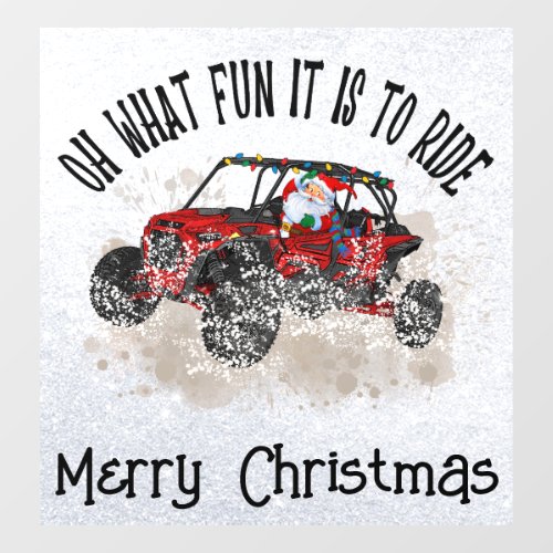 Santa Fun Ride Window Cling