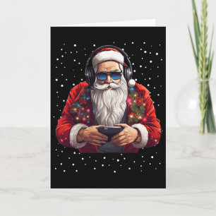 Santa Gaming Video Gamer Game Controller Xmas Snow Card
