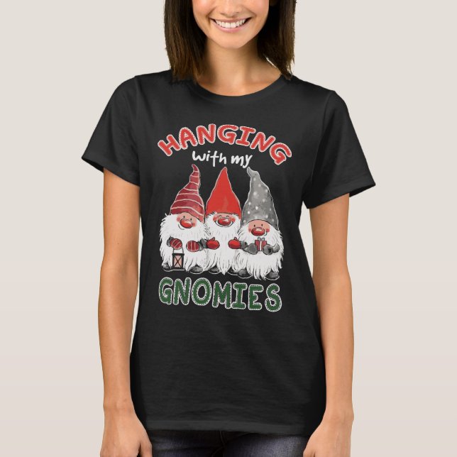 Santa Gardening Gnome Christmas Gnomies T-Shirt (Front)