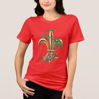 Santa & Gators Fleur-de-lis Christmas T-shirt