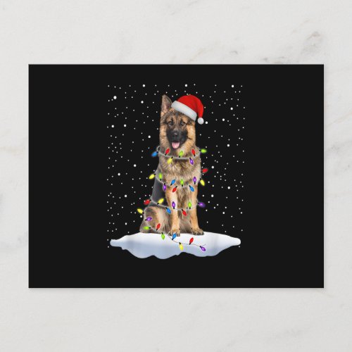 Santa German Shepherd Christmas Lights Dog Mom X_m Postcard