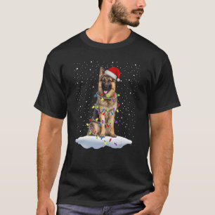 Santa German Shepherd Christmas Lights Dog Mom X m T-Shirt