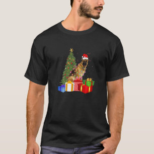 Santa German Shepherd Dog Christmas Tree Light Dog T-Shirt