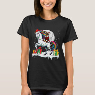 Santa German Shepherd Riding Unicorn Christmas Own T-Shirt