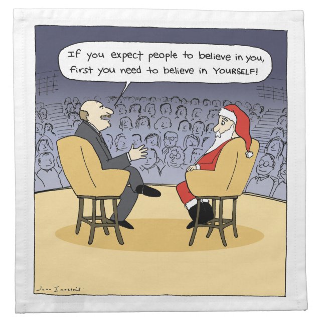 Santa Gets Some Advice - Christmas Therapy Napkin (Front)