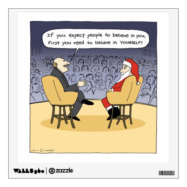 Santa Gets Some Advice - Christmas Therapy Wall Decal (Front)