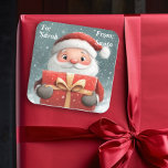 Santa Gift To From Children Child Square Sticker<br><div class="desc">This design may be personalized in the area provided by changing the photo and/or text. Or it can be customized by clicking Personalize this Template and then choosing the click to customize further option and delete or change the color of the background, add text, change the text color or style,...</div>