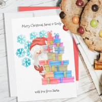 Santa Gifts and Snowflakes Cute Personalized Kids