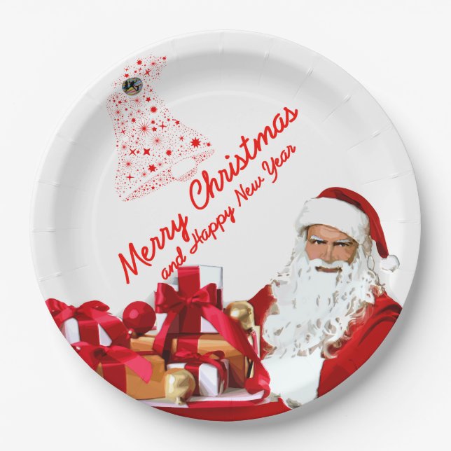 Santa Gifts Paper Plates 9" (Front)
