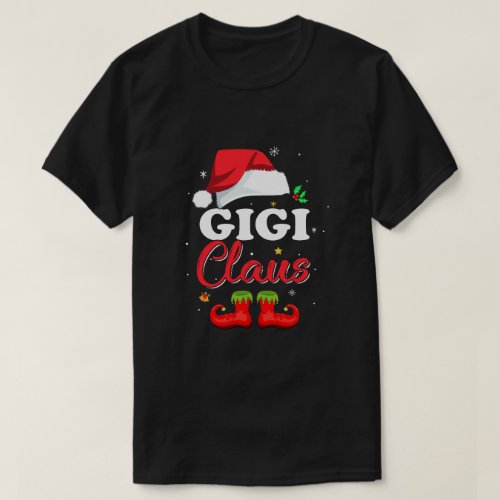 Santa Gigi Claus Matching Family Pajamas Christmas T_Shirt