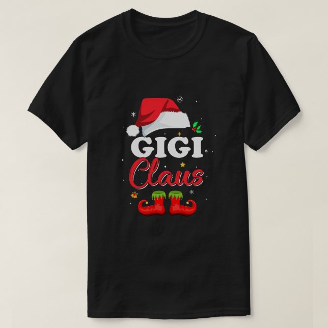 Santa Gigi Claus Matching Family Pajamas Christmas T-Shirt (Design Front)