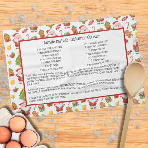 Santa Gingerbread Cute Christmas Family Recipe Kitchen Towel