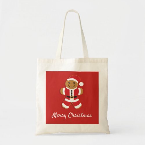 Santa Gingerbread Man  Basic Tote