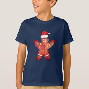 Santa Gingerbread Man Cookie Drawing T-shirt