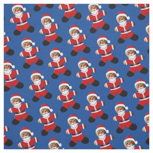 Santa Gingerbread Man Fabric