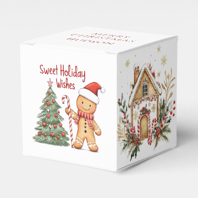 Santa Gingerbread man Favor Box (Front Side)