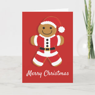 Santa Gingerbread Man Greeting Card