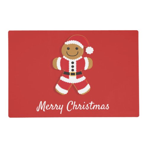 Santa Gingerbread Man  Laminated Placemat