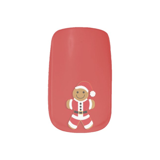 Santa Gingerbread Man | Nail Art (Left Thumb)