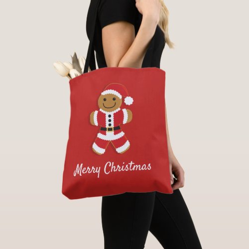 Santa Gingerbread Man  Tote Bag