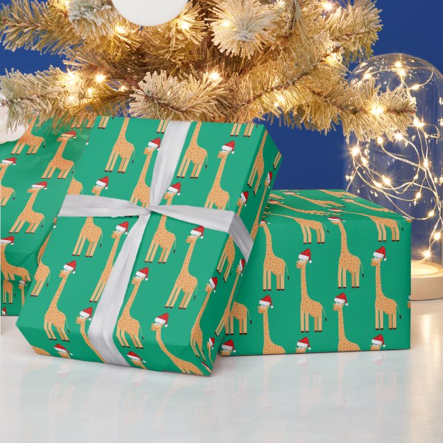 Santa Giraffe Wrapping Paper (Holidays)
