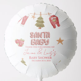 Santa Girl Boy Holiday Baby Shower Balloon