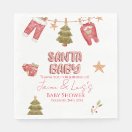 Santa Girl Boy Holiday Baby Shower Napkins