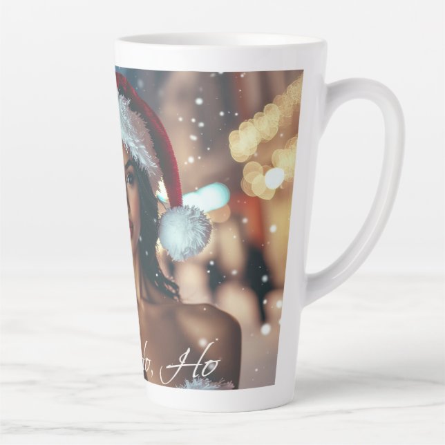 Santa Girl - Ho Ho Ho - Christmas Latte Mug (Right)