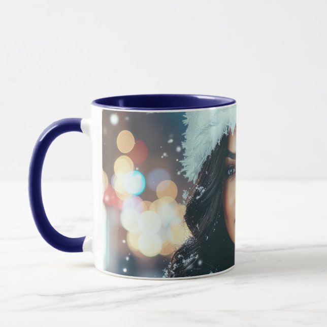 Santa Girl - Ho Ho Ho - Christmas Mug (Left)
