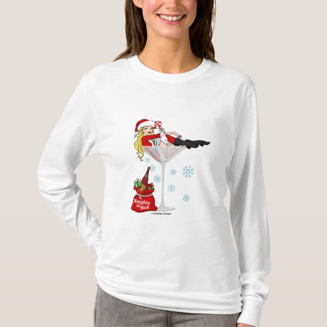 Santa girl martini T-Shirt (Front)