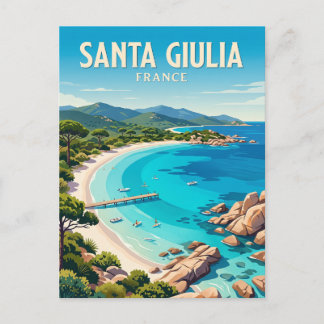 Santa Giulia Beach France Postcard