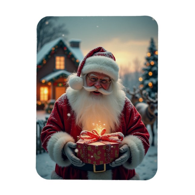Santa giving Christmas gifts Magnet (Vertical)