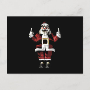 Santa Giving the Finger Holiday Postcard