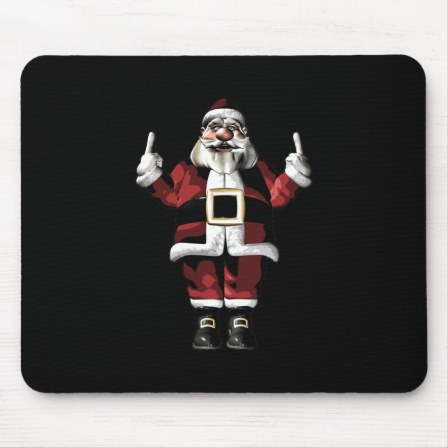 Santa Giving the Finger Mouse Pad (Front)