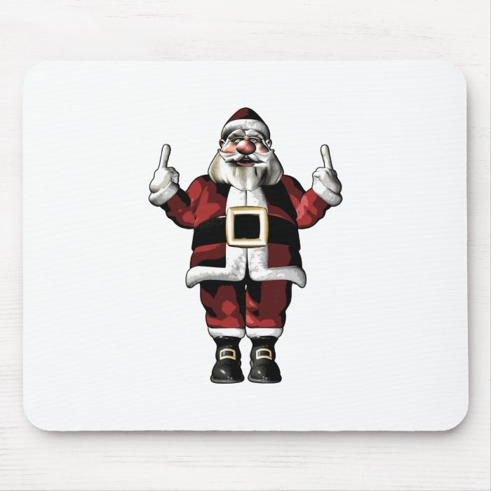 Santa Giving the Finger Mouse Pads