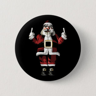 Santa Giving the Finger Pinback Button