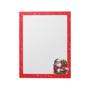 Santa Glitter Christmas Notepad