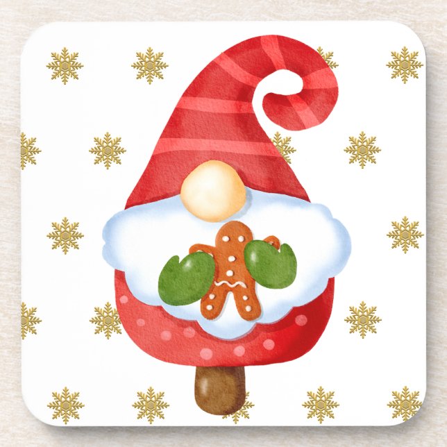 Santa Gnome  Beverage Coaster (Front)