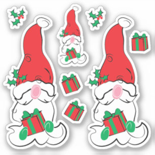 Santa Gnome Christmas Holiday  Sticker