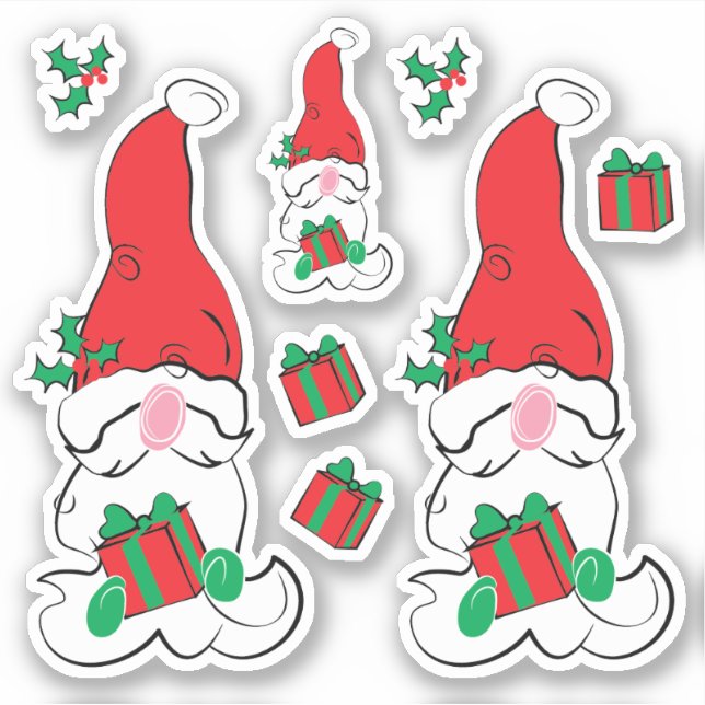 Santa Gnome Christmas Holiday  Sticker (Front)
