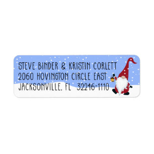 Santa Gnome Christmas Label