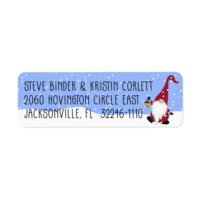Santa Gnome Christmas Label (Front)