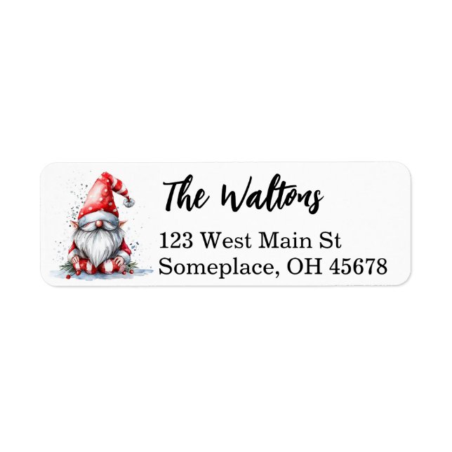 Santa Gnome Christmas Label (Front)