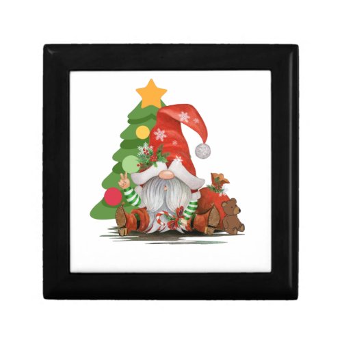 Santa Gnome_ Funny Christmas Gnome Design  Magnet  Gift Box