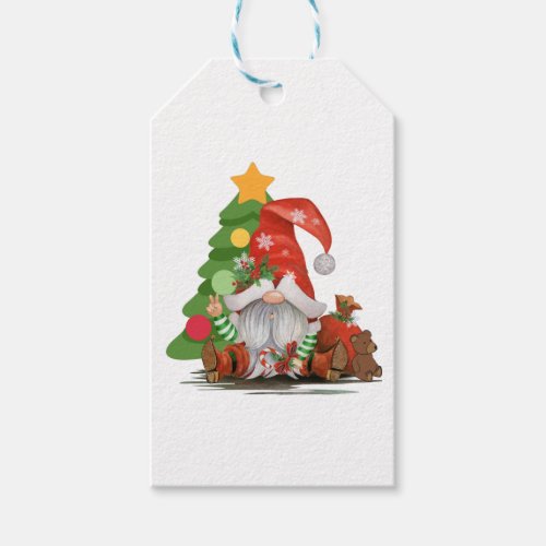 Santa Gnome_ Funny Christmas Gnome Design  Magnet  Gift Tags