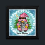 Santa Gnome Gift Box<br><div class="desc">Santa Gnome gift box, Santa Claus gifts by ArtMuvz Illustration. Matching Santa t-shirt, Santa apparel and xmas gifts. This t-shirt is a great way to show your love for gnomes and to bring a smile to someone's face. You can add your name or add text instead. Customize this Santa Gnome...</div>