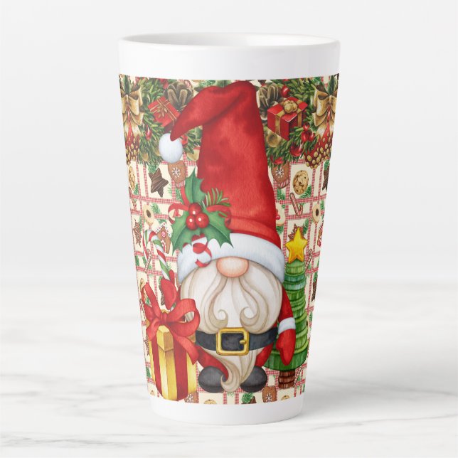 Santa Gnome  Latte Mug (Front)