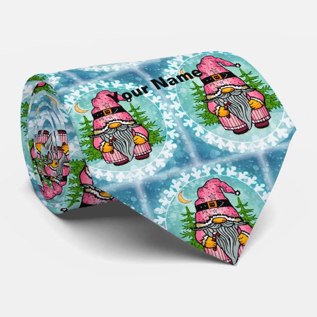 Santa gnome  neck tie (Rolled)