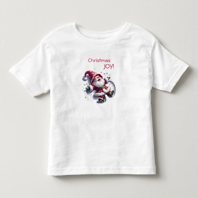 Santa Gnome Snow Angels - Christmas Joy! Toddler T-shirt (Front)