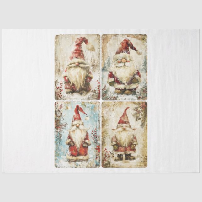 Santa Gnomes Tissue Paper (Front)